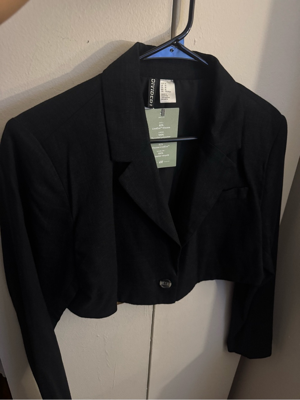 H&M Black Cropped Blazer